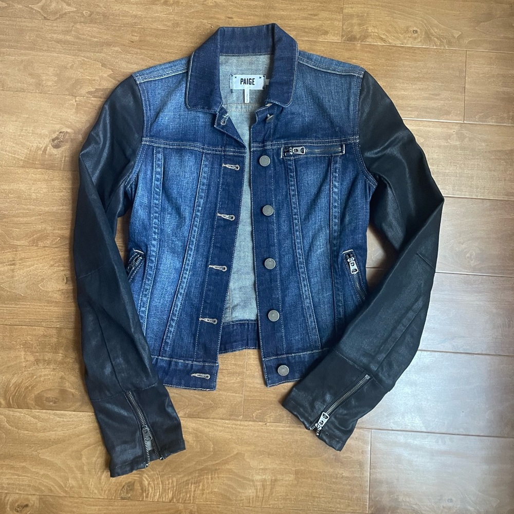 Women’s Paige Denim and Vegan Leather Jacket